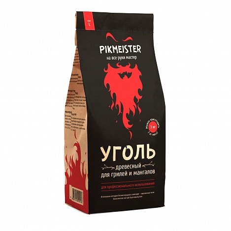 Уголь древесный Pikmeister® L в пакете (3 кг, 20 л)